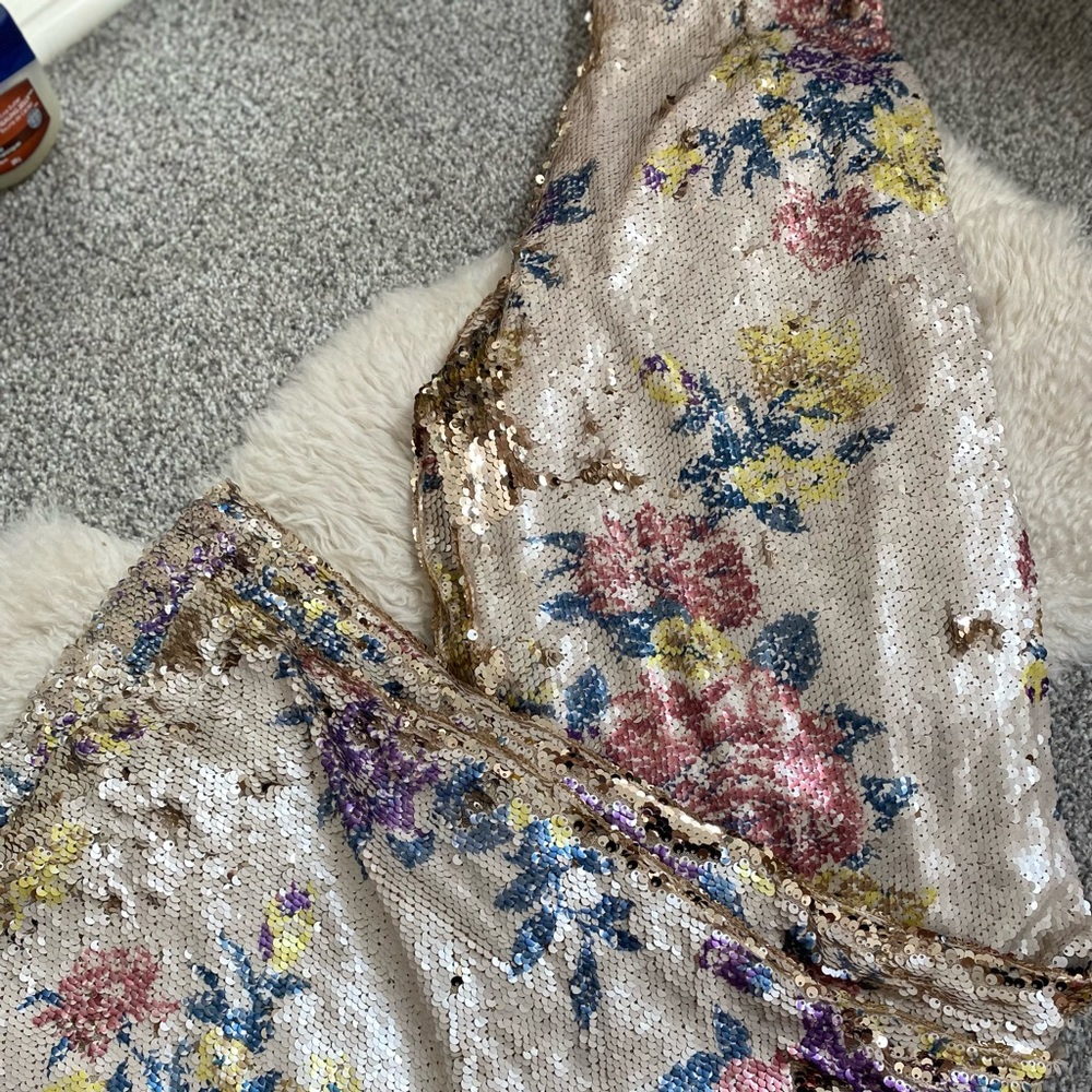 High waist sequin pants